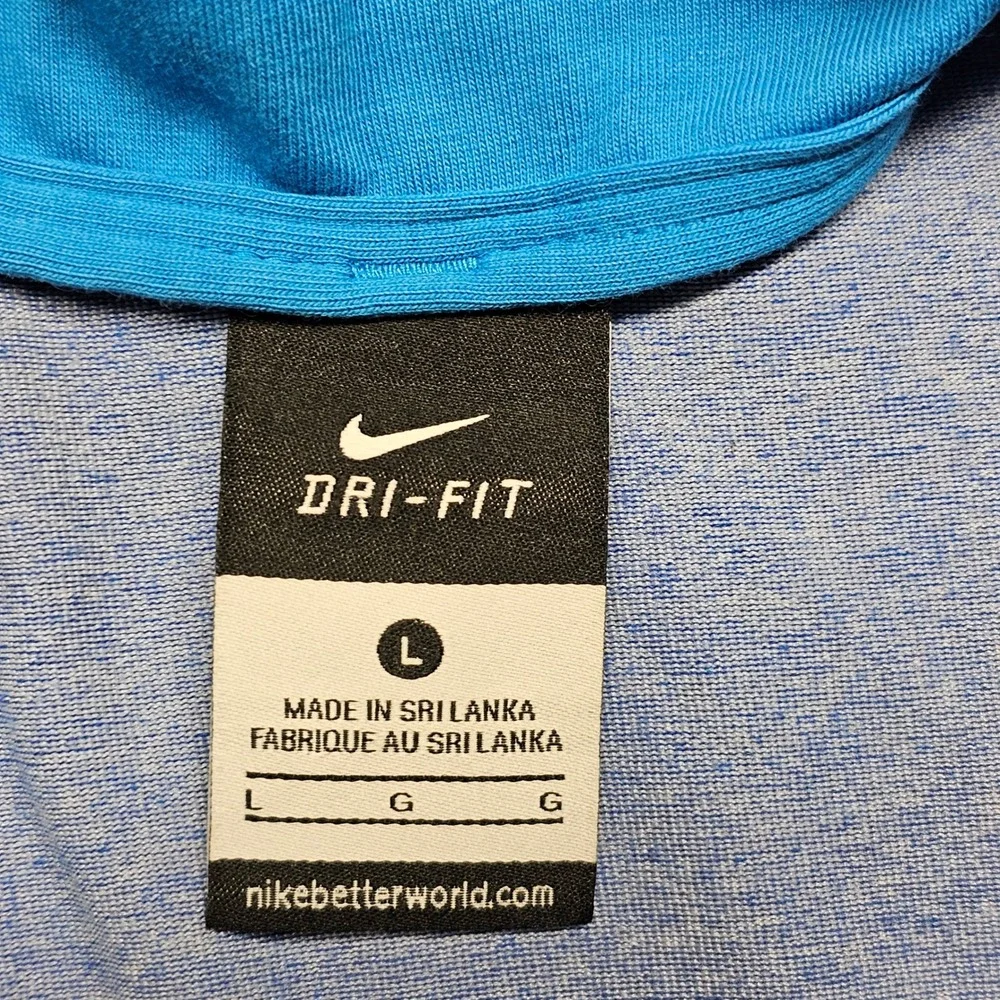 Nike‎ Track Running Jacket Womens L Blue Dri-Fit Athletic Long Sleeve Full Zip